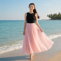 Mori Kei Fairy Midi Skirt/Baby Pink