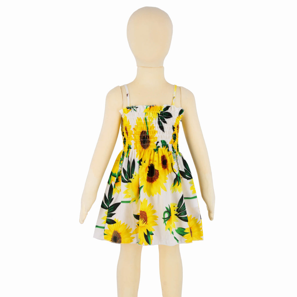 Moonpie Kids Sundress - White sunflower