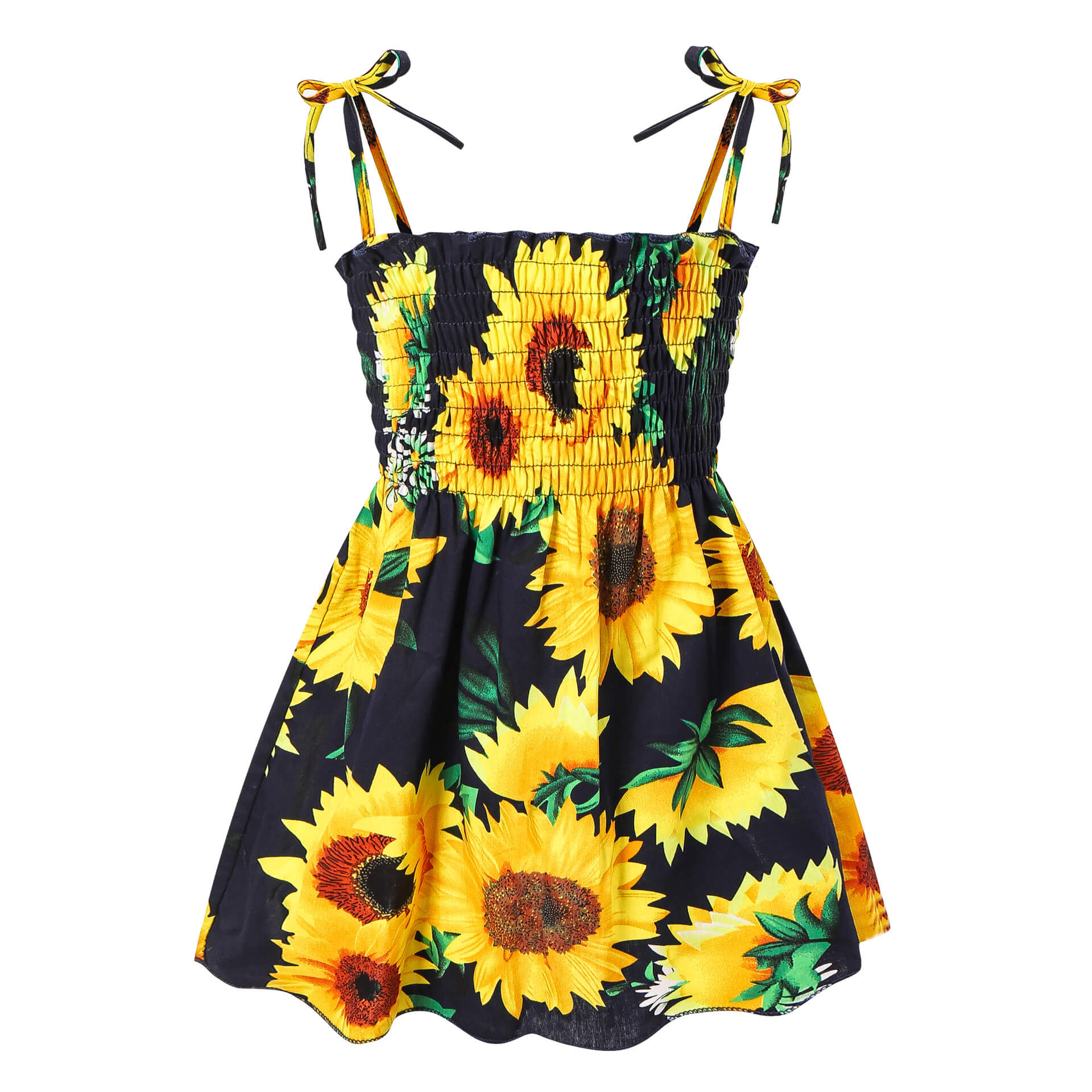 Moonpie Kids Sundress - Black Sunflower