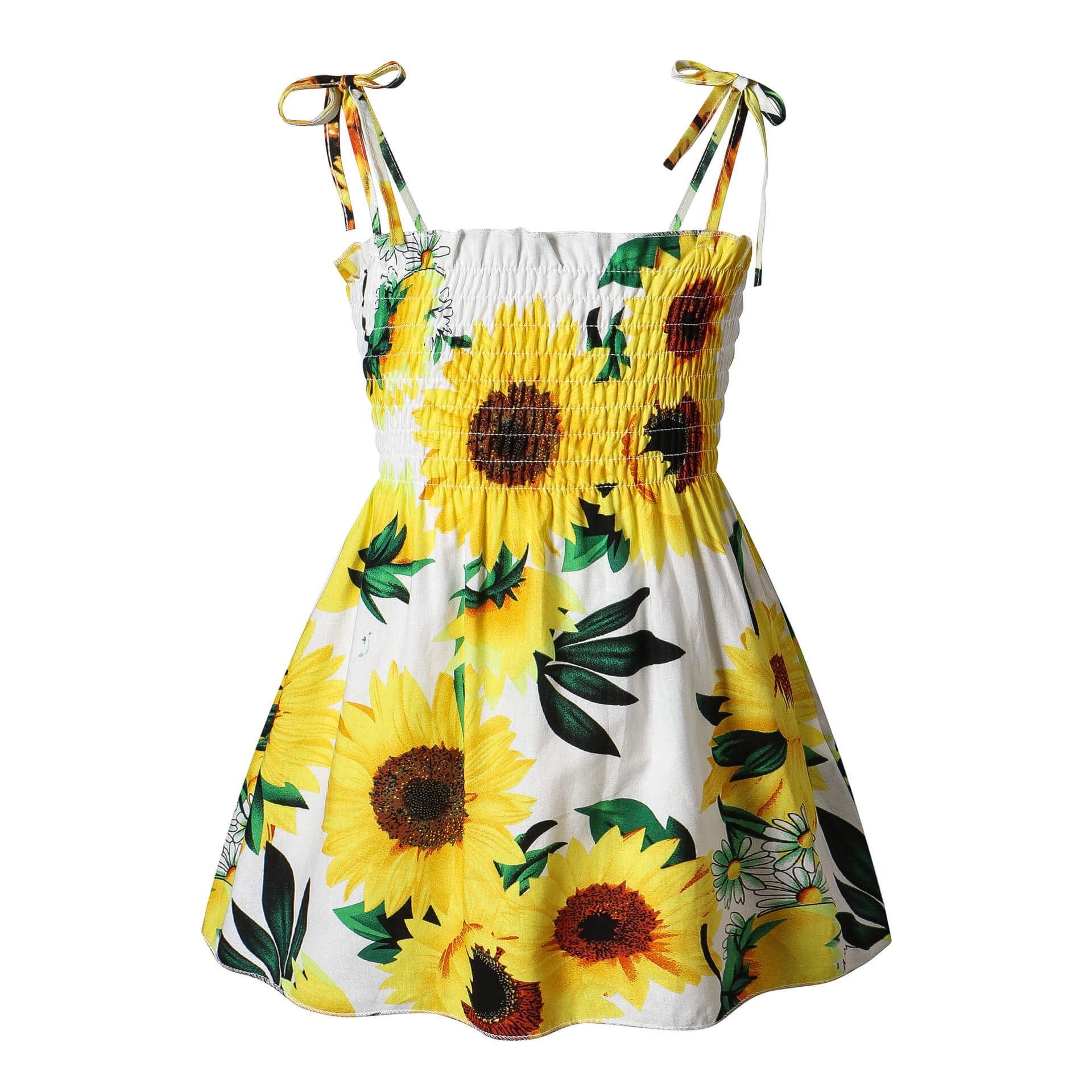 Moonpie Kids Sundress - White sunflower