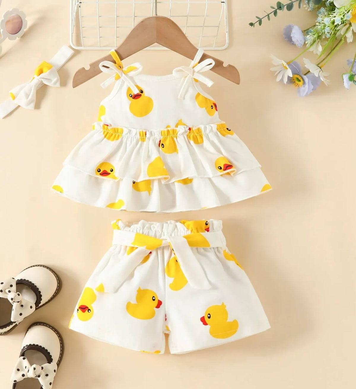 Summer Sling Pant Set - Yellow Duck