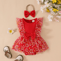 Moonpie Sunshine Flutter Rompers - Red
