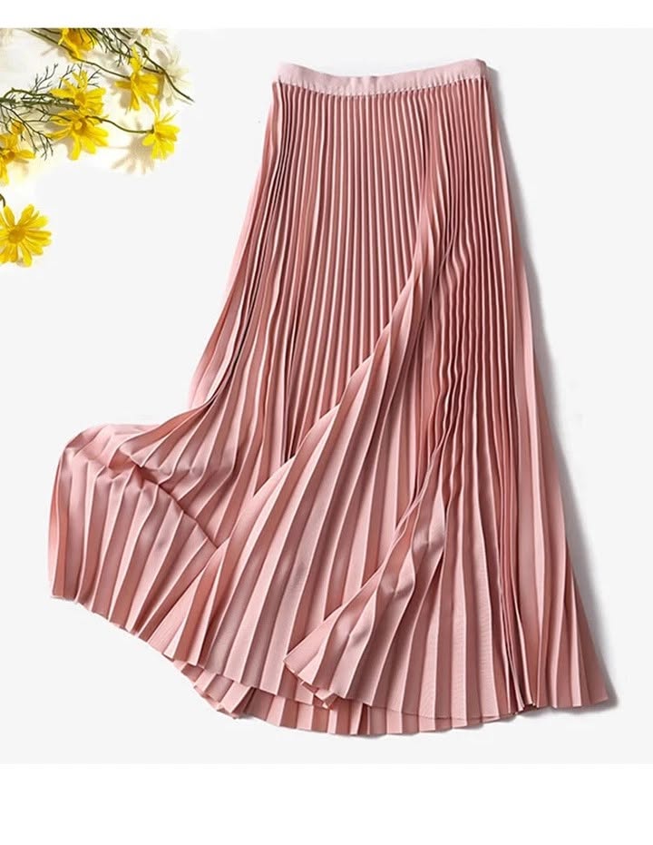 Naury Korean Style Pleated Skirt (Apricot Pink )