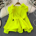 Ruffle Bloom Top - Neon