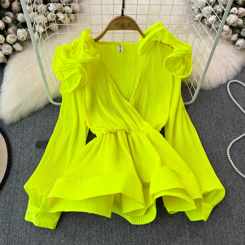 Ruffle Bloom Top - Neon