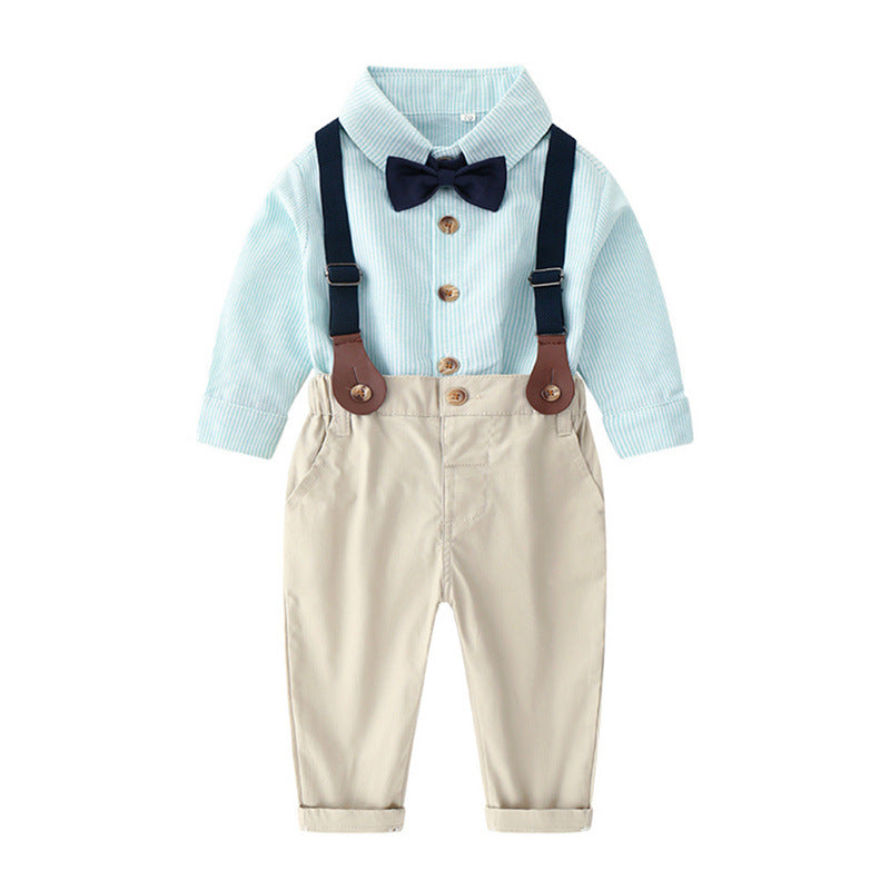 Moonpie Boys Formal Full Sleeve Set - Green/Cream