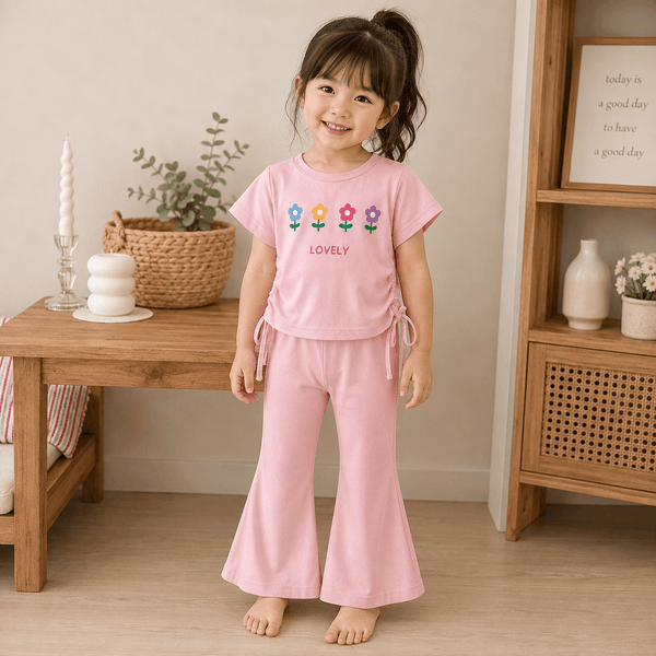 Happy Hopper Flare Pant and Top Set - Pink