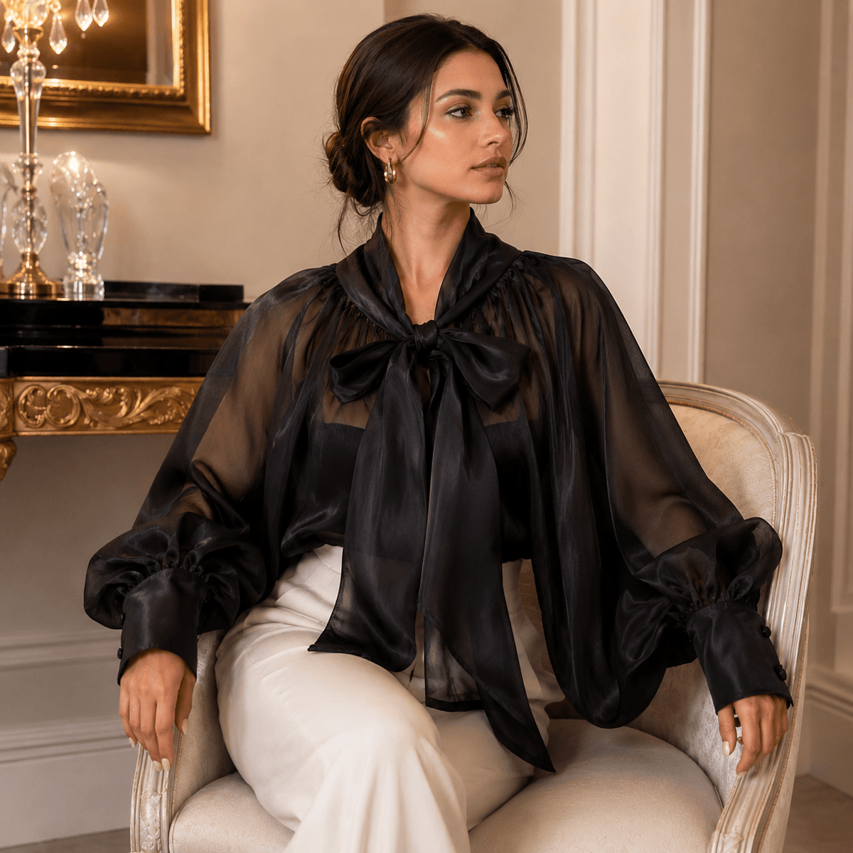 French Puff Shirt - Black