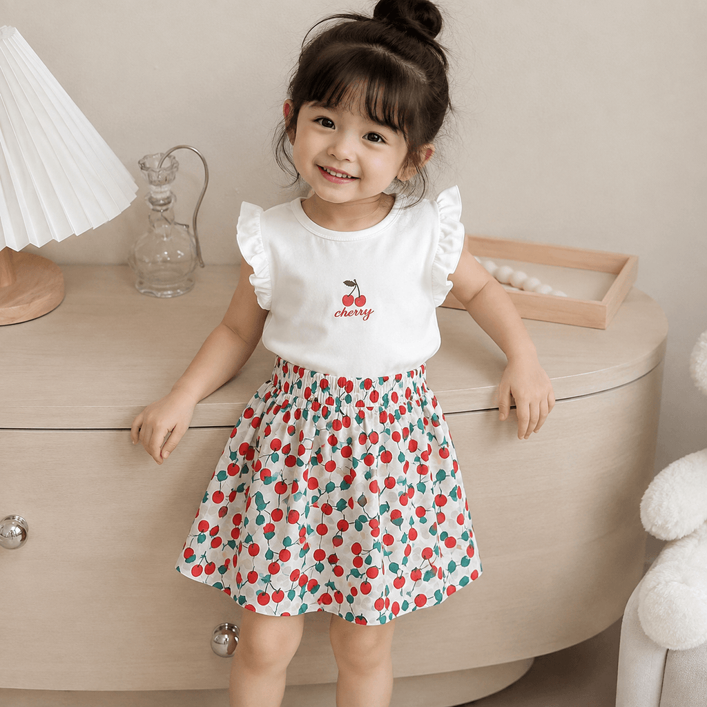 Happy Hopper Skirt and Top Set - Cherry