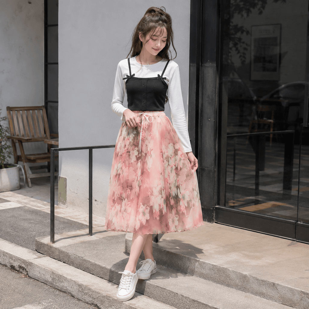 Naury Gulbahar Skirt-Peach