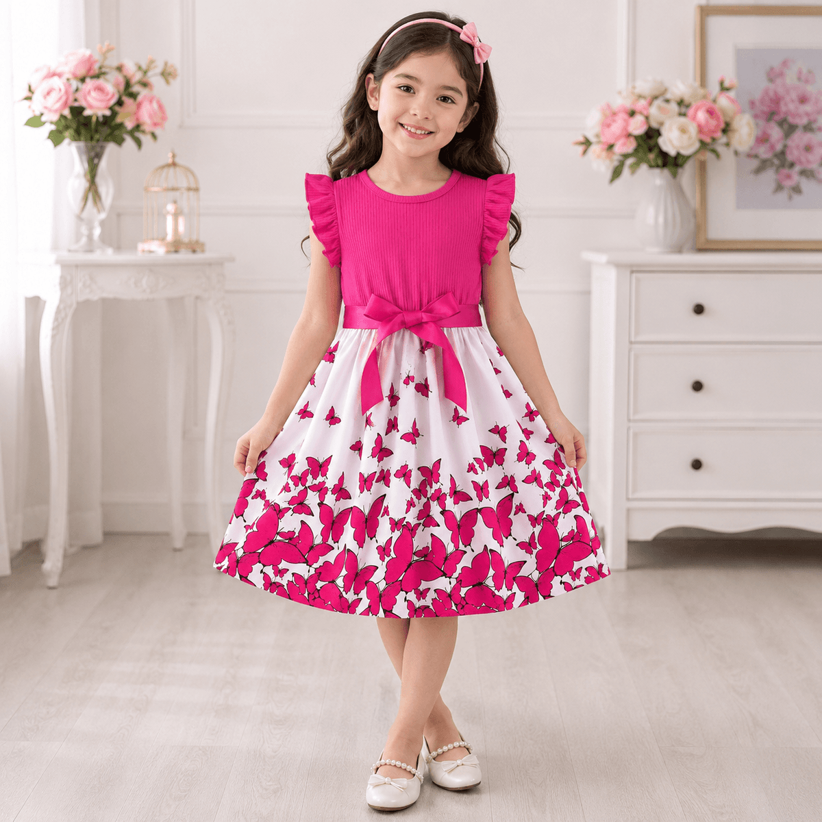 Moonpie Butterfly Summer Dress - Pink