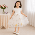 Flower Series Semi Party Dress - White