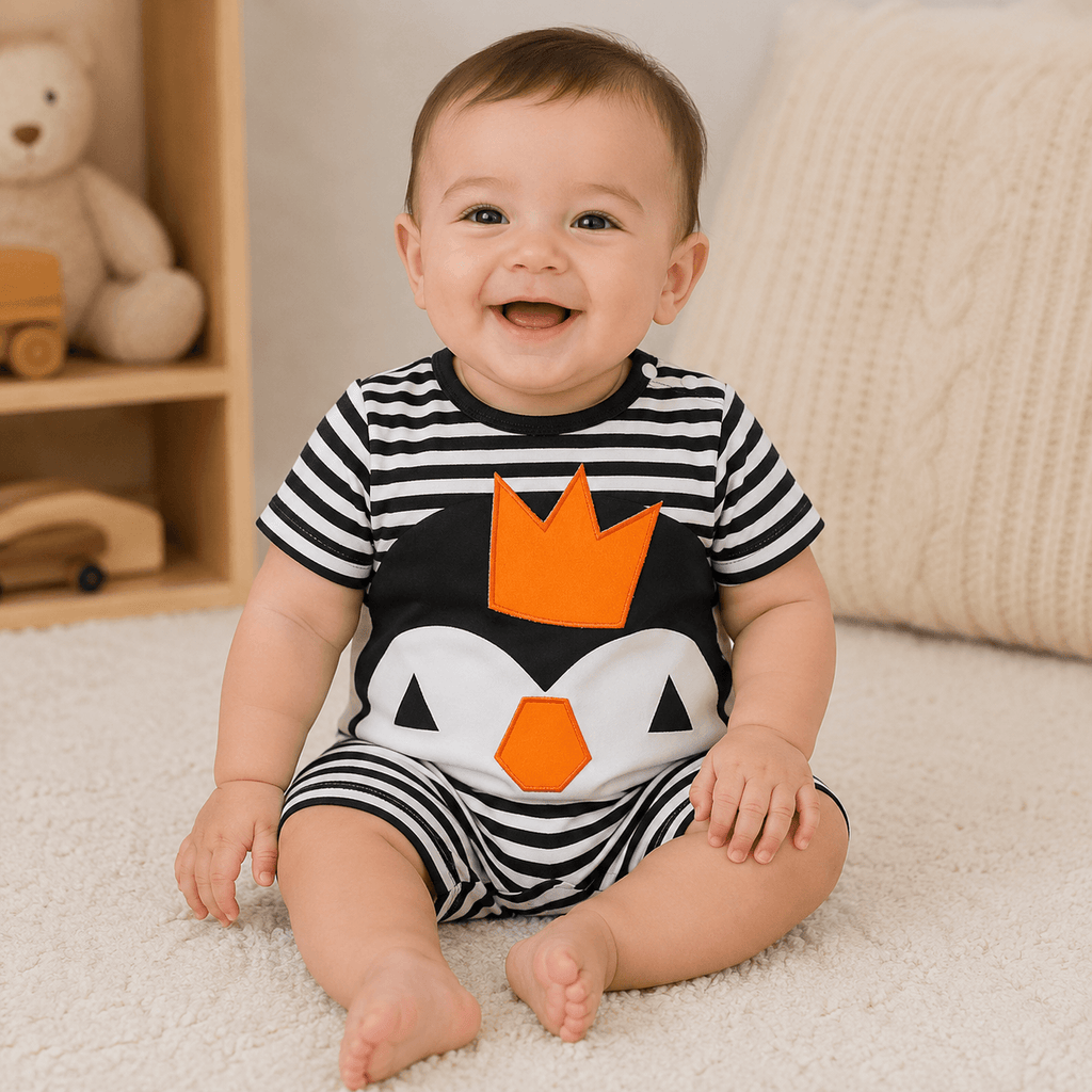 Moonpie Tiny Trails Romper - Penguin