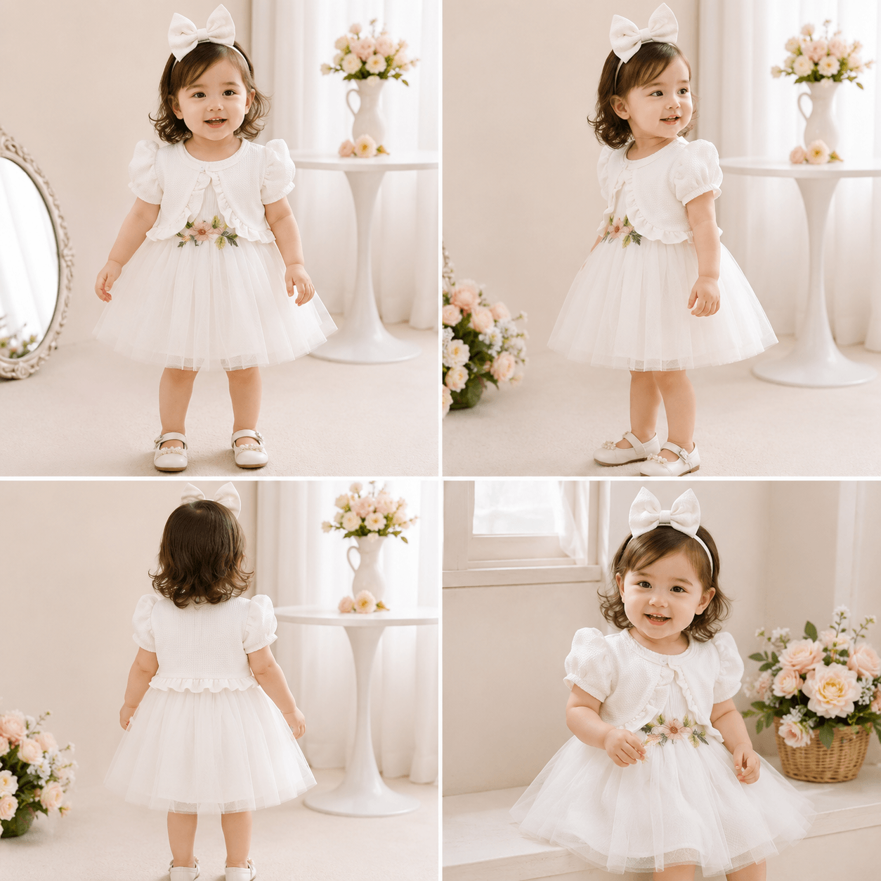Sweet Peony Dress - White