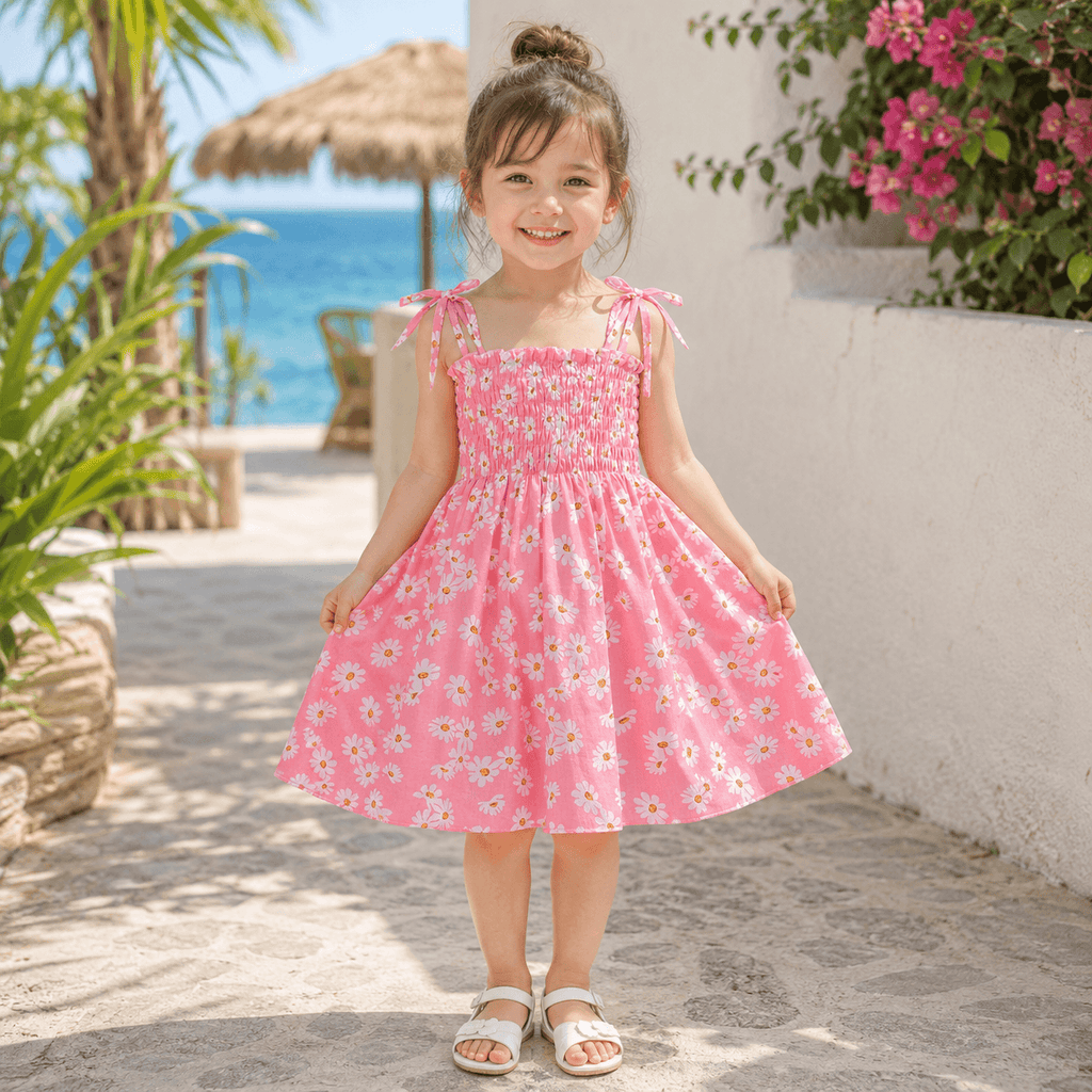 Moonpie Kids Sundress - Pink daisy