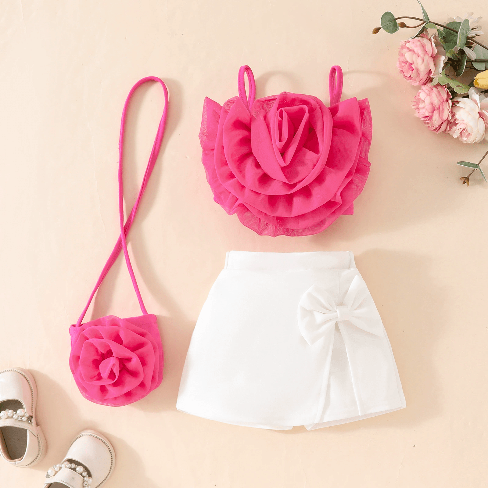 Moonpie Dreamy Rosy Skirt Set - Hot Pink