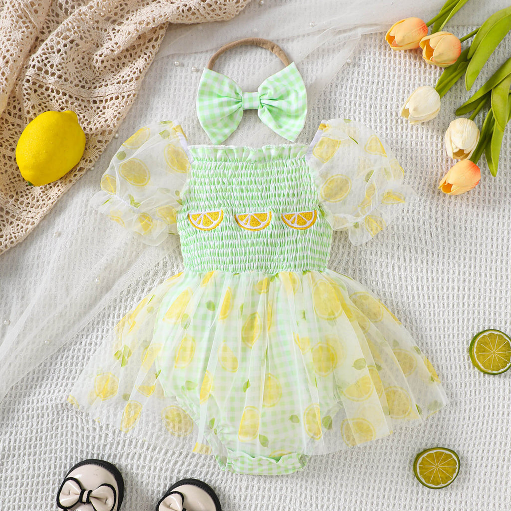 Spring Petal Princess - Lemon Romper Dress