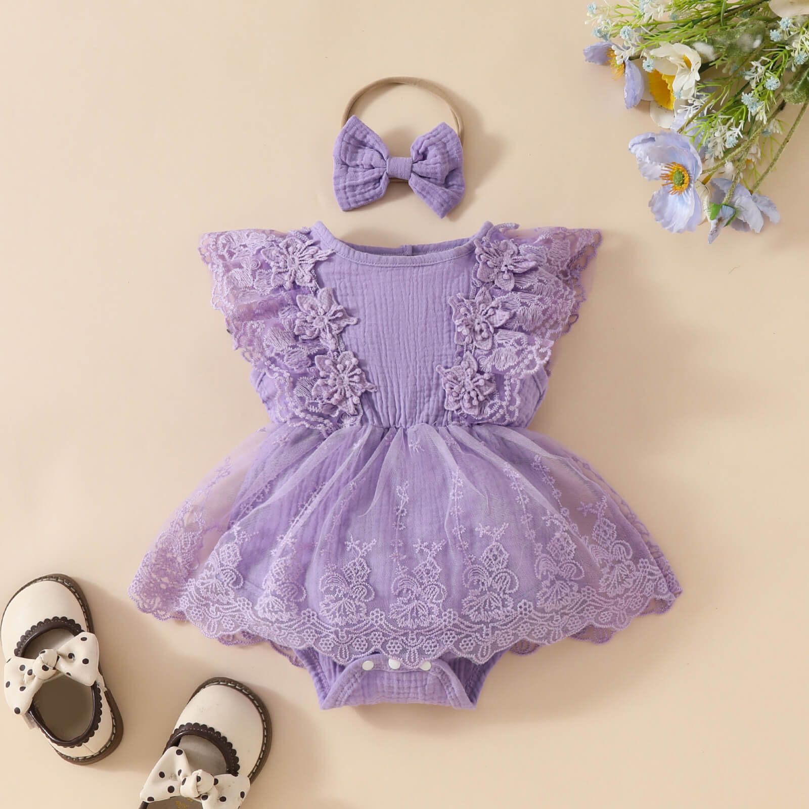 Moonpie Flower Frock - Lilac