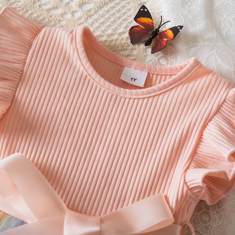Rainbow Series Semi Party Dress - Salmon Pink