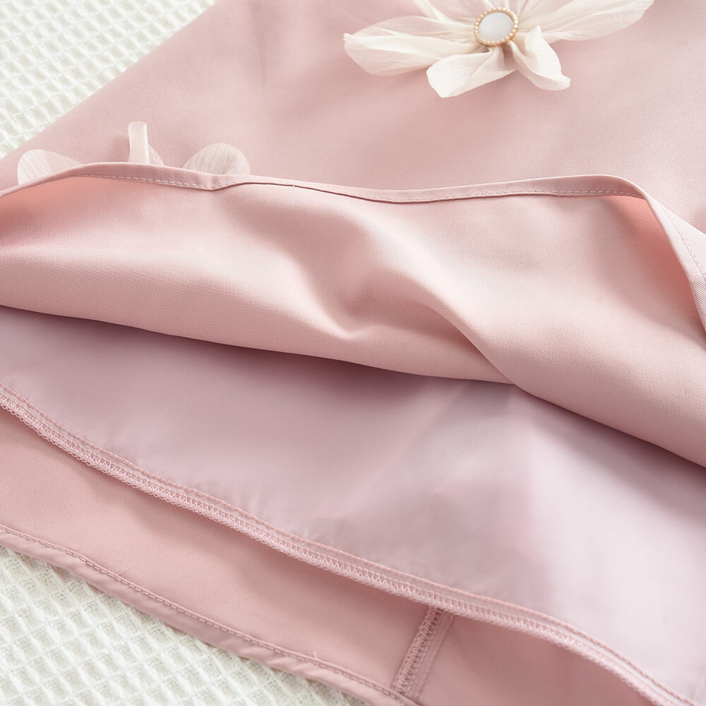 Bella Bow Charm Flower Dress - Mauve