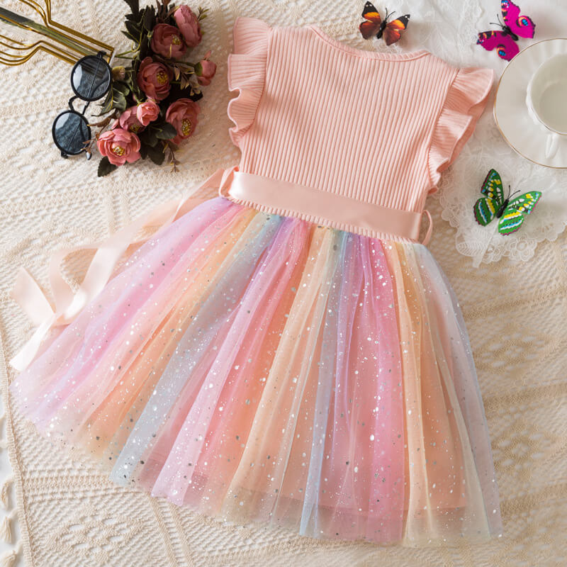 Rainbow Series Semi Party Dress - Salmon Pink