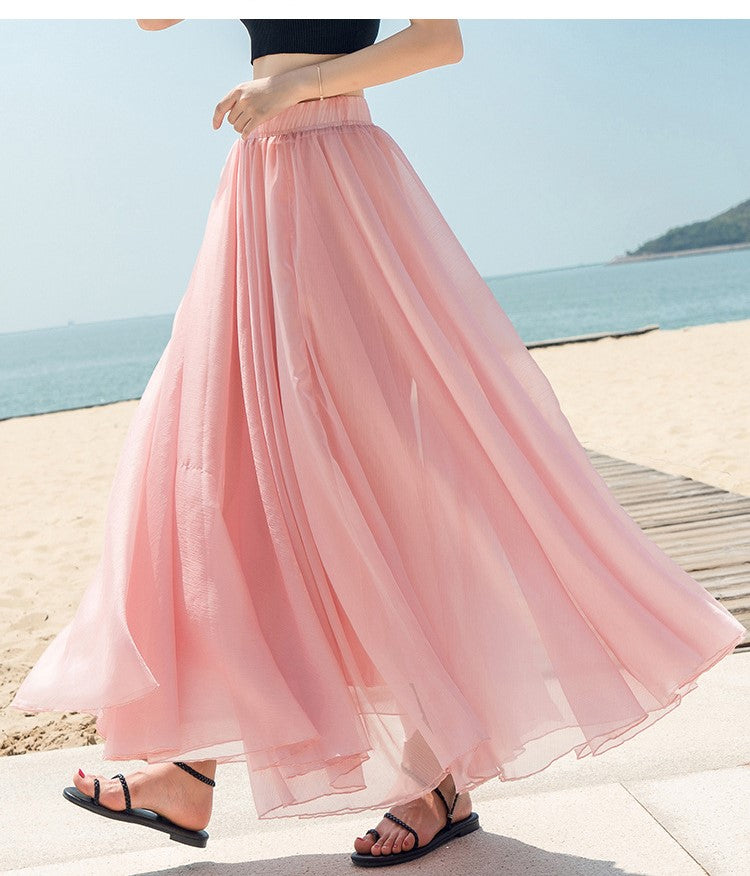 Mori Kei Fairy Midi Skirt/Baby Pink