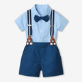 Moonpie Boys Half Sleeve Formal Shirt and Half Pant Set - Blue/Deep Blue