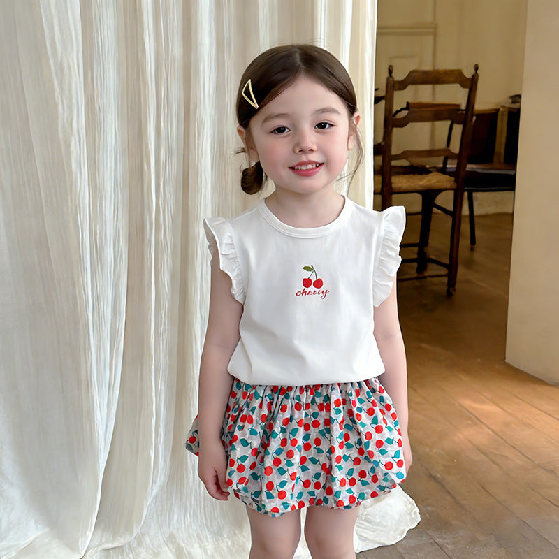 Happy Hopper Skirt and Top Set - Cherry