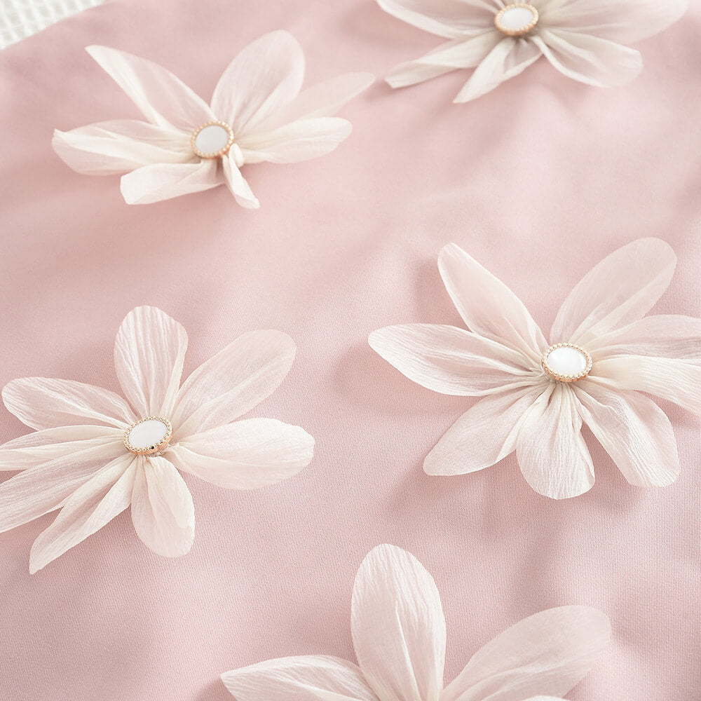 Bella Bow Charm Flower Dress - Mauve
