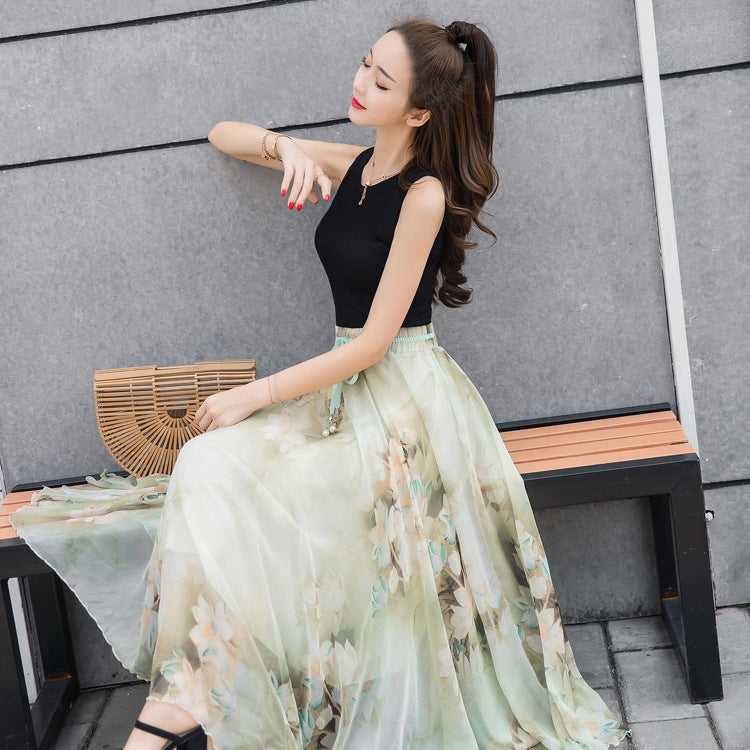 Naury Gulbahar Skirt-Pastel Green