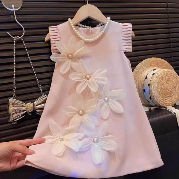 Bella Bow Charm Flower Dress - Mauve