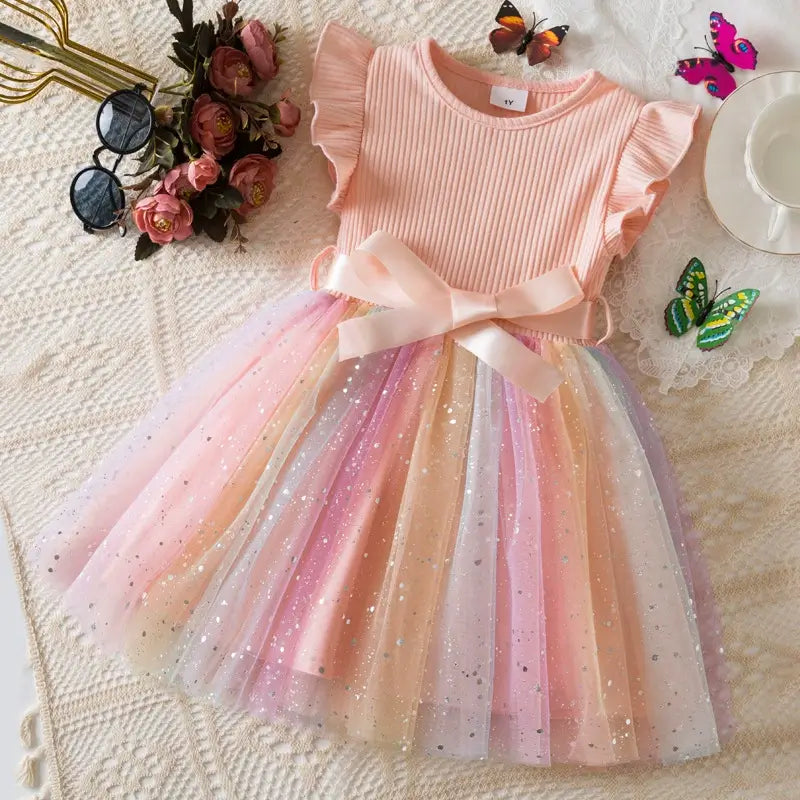 Rainbow Series Semi Party Dress - Salmon Pink