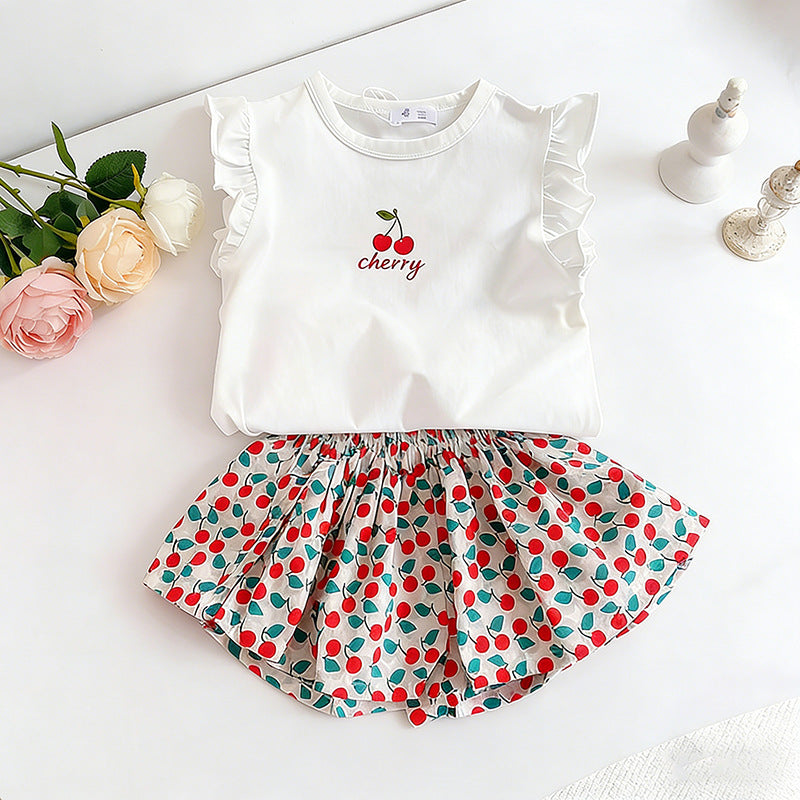 Happy Hopper Skirt and Top Set - Cherry
