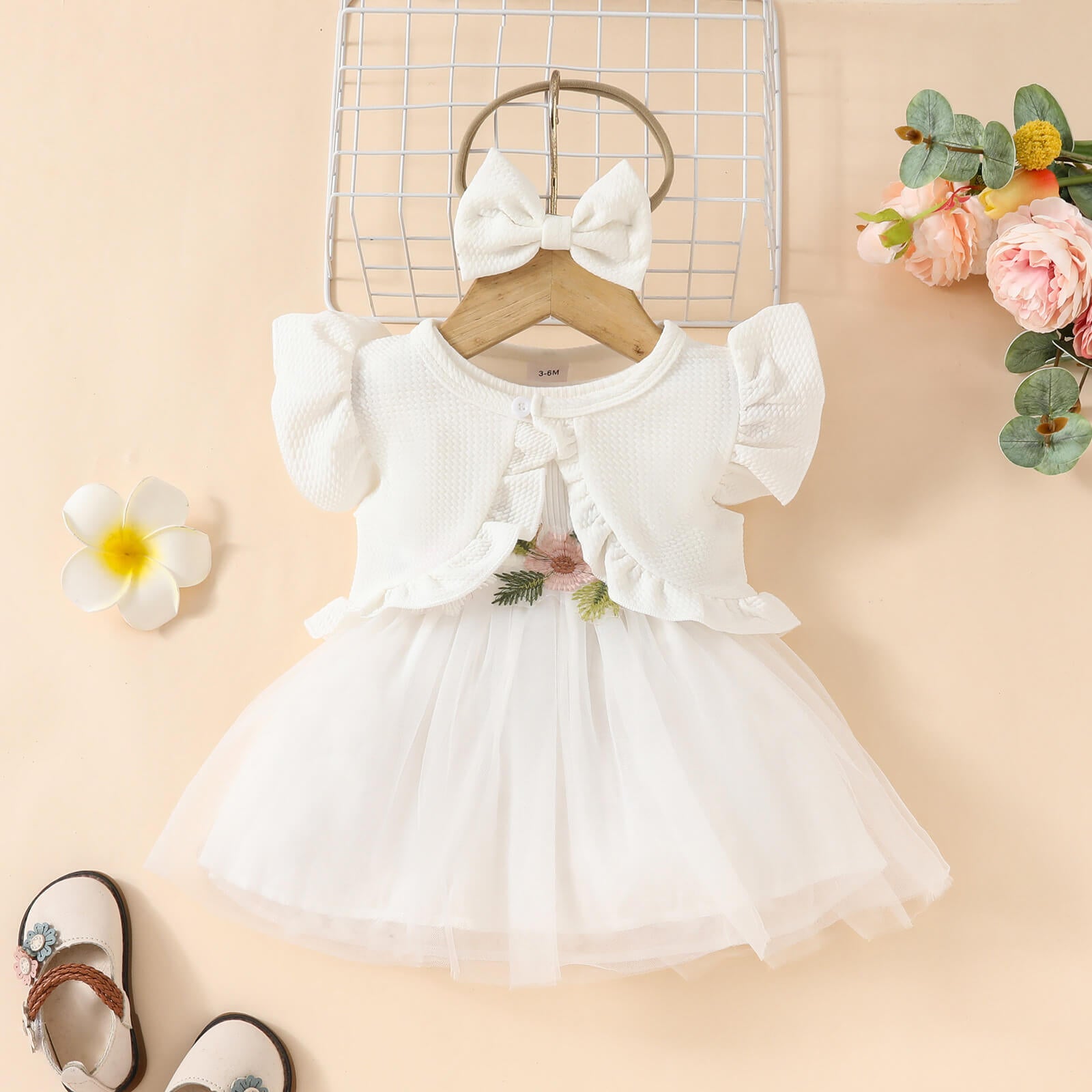 Sweet Peony Dress - White