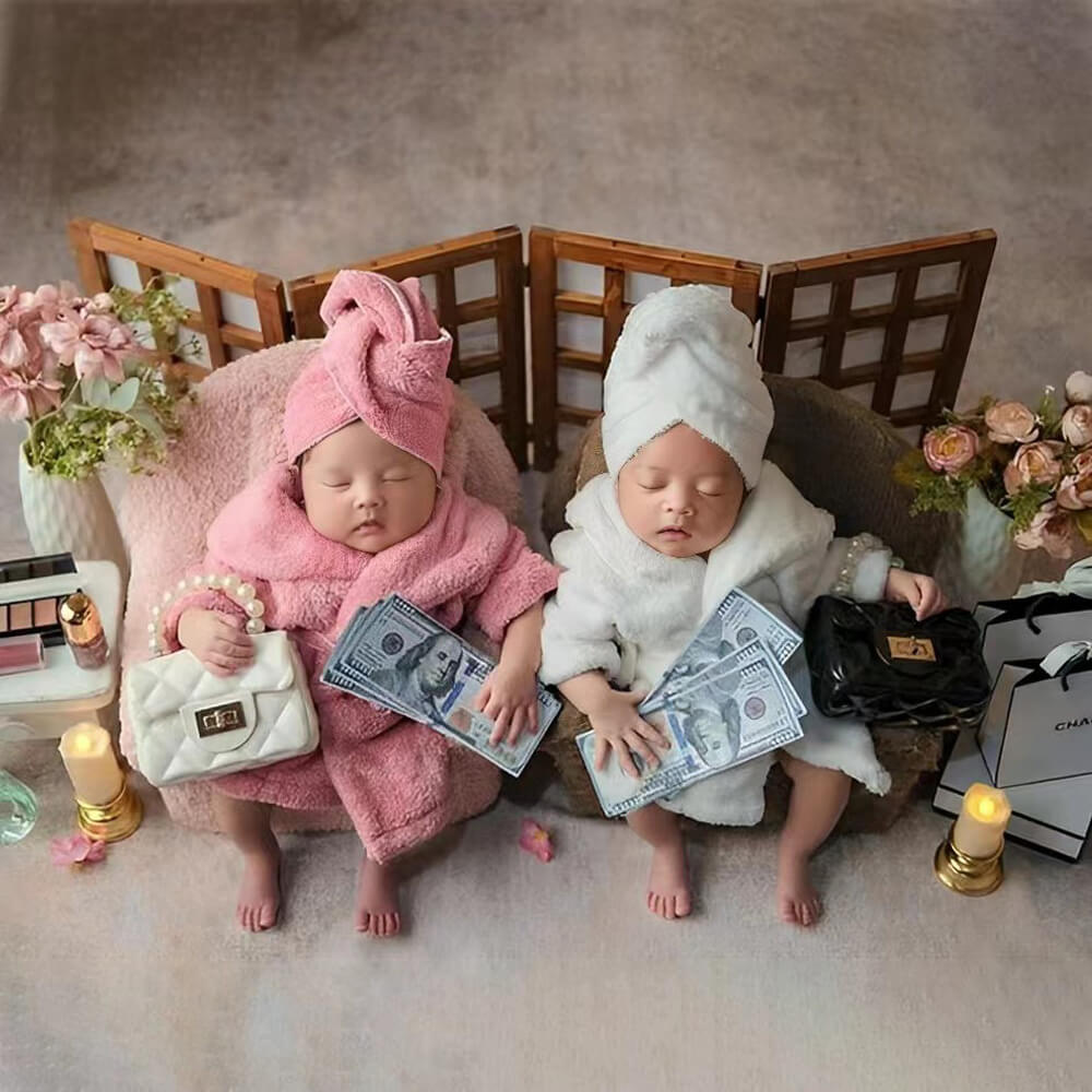 Newborn Bathrobe Set - Salmon Pink