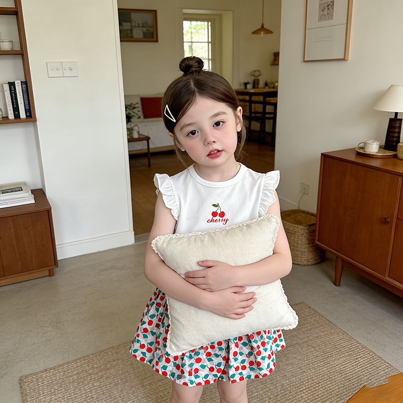 Happy Hopper Skirt and Top Set - Cherry