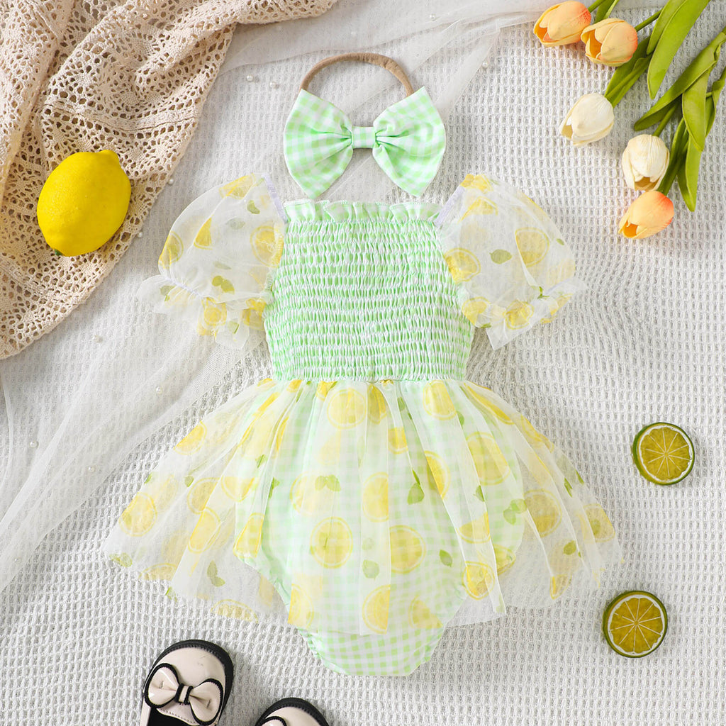 Spring Petal Princess - Lemon Romper Dress
