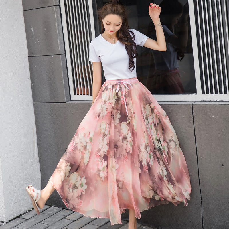 Naury Gulbahar Skirt-Peach