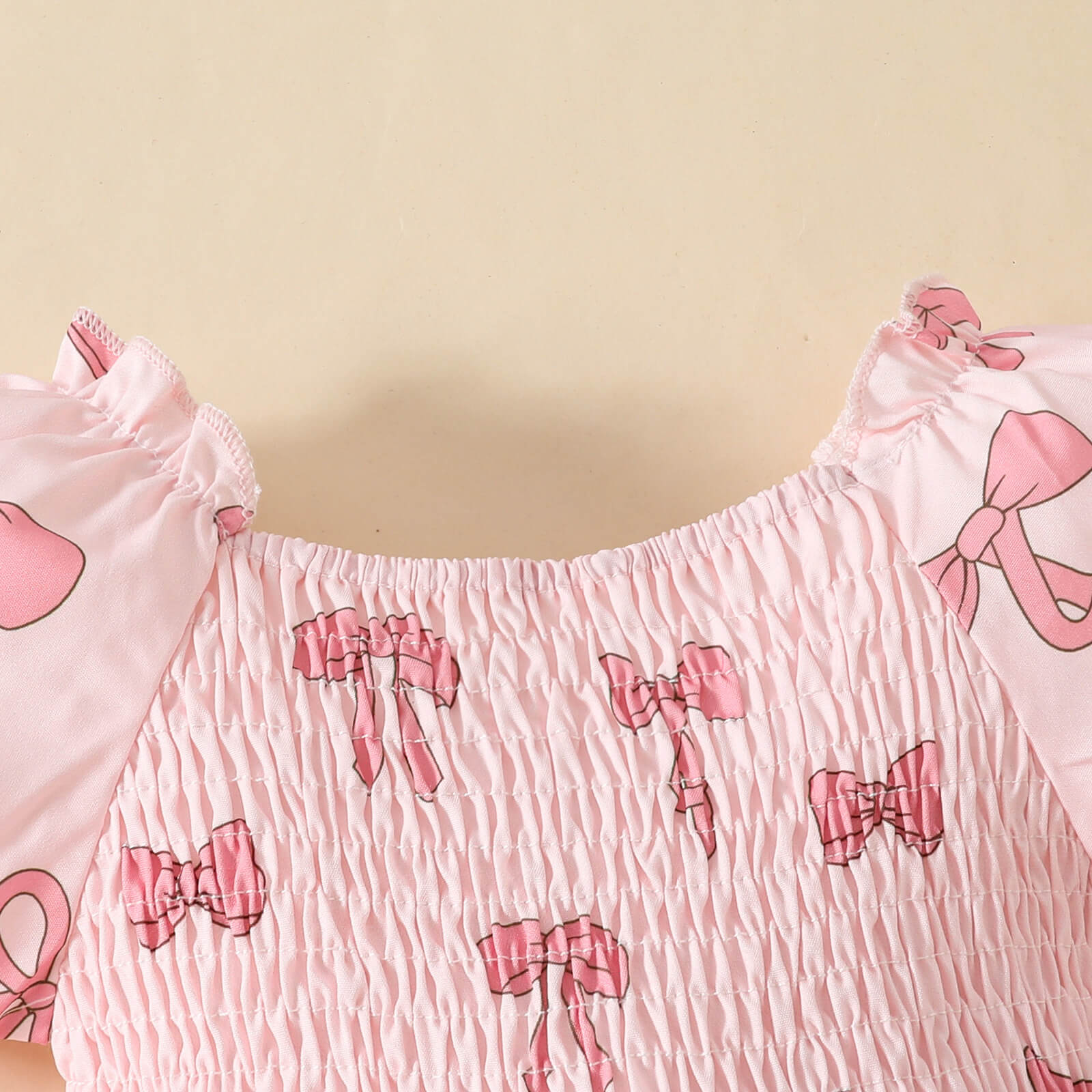 Moonpie Pinky Romper frock - Pink Bow