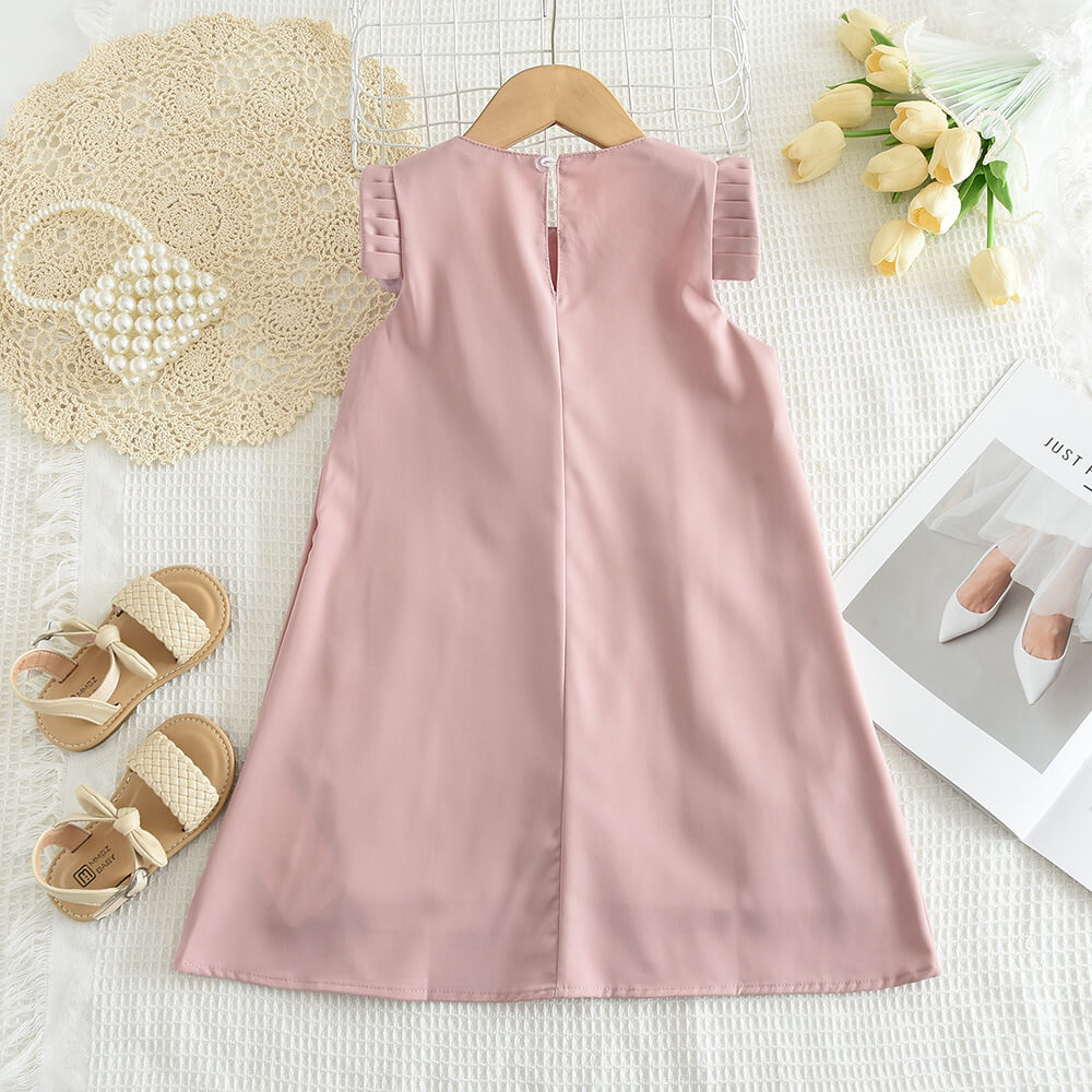 Bella Bow Charm Flower Dress - Mauve