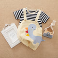 Pocket Goose romper - Blue Dino