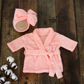 Newborn Bathrobe Set - Salmon Pink