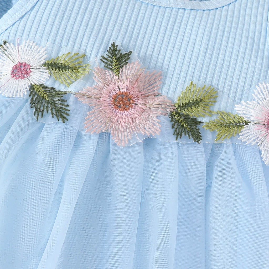 Sweet Peony Dress - Sky Blue
