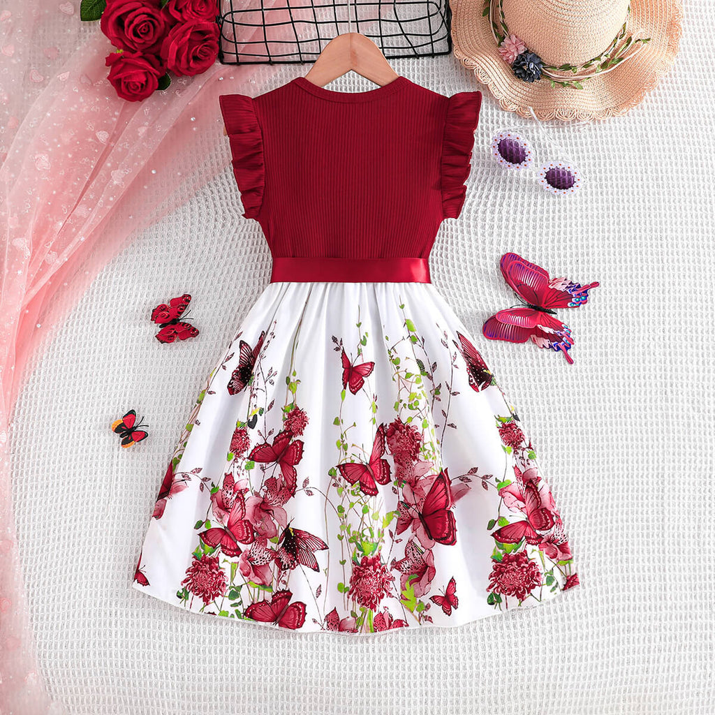 Moonpie Butterfly Summer Dress - Maroon
