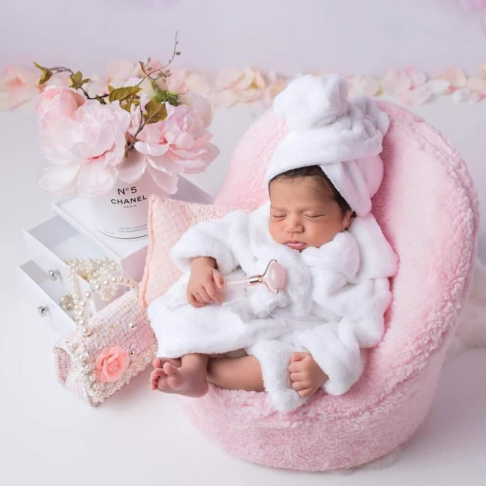 Newborn Bathrobe Set - White