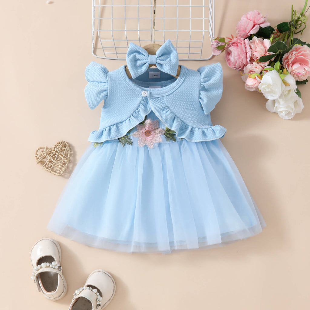 Sweet Peony Dress - Sky Blue