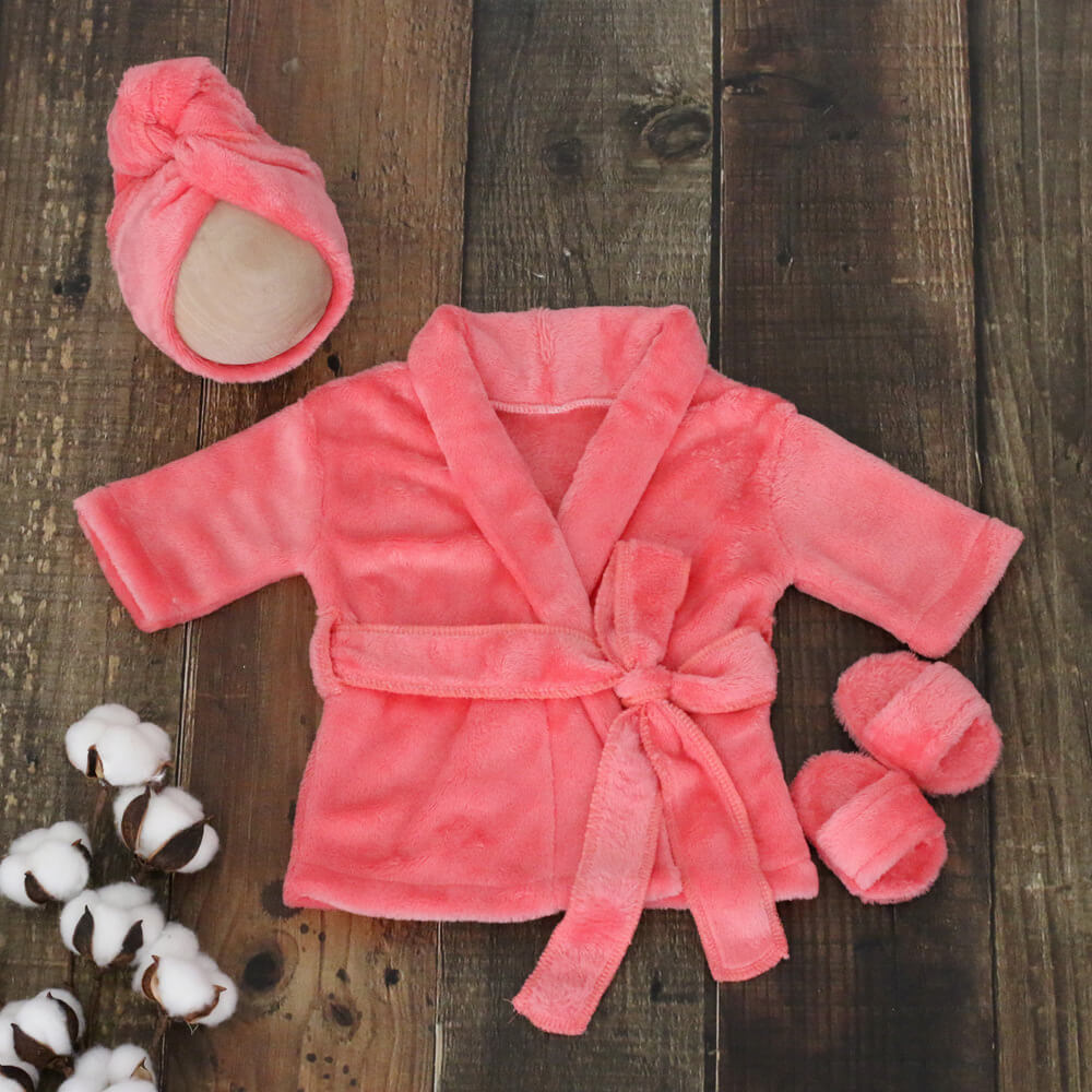 Newborn Bathrobe Set - Blush Pink