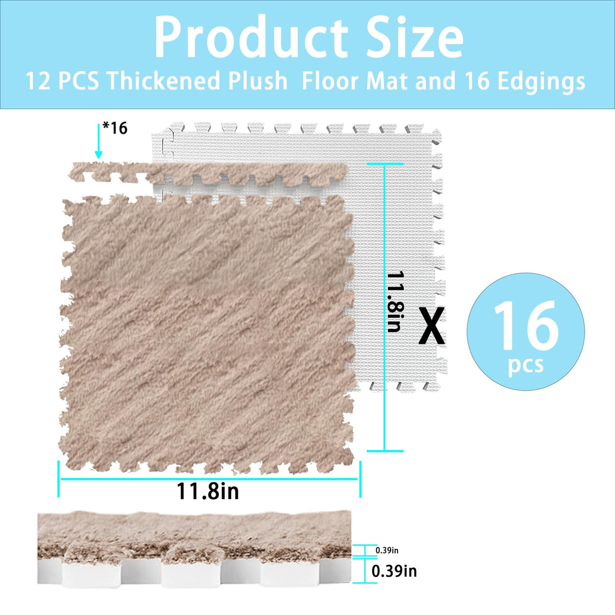 Moonpie Foam Splicing Tiles Carpet ( Set of 12)