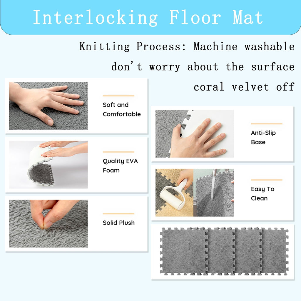 Moonpie Foam Splicing Tiles Carpet ( Set of 12)