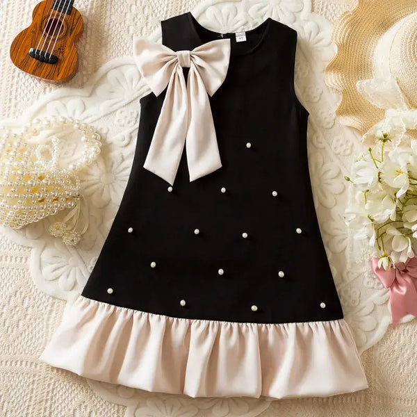 Bella Bow Charm Dress - Black